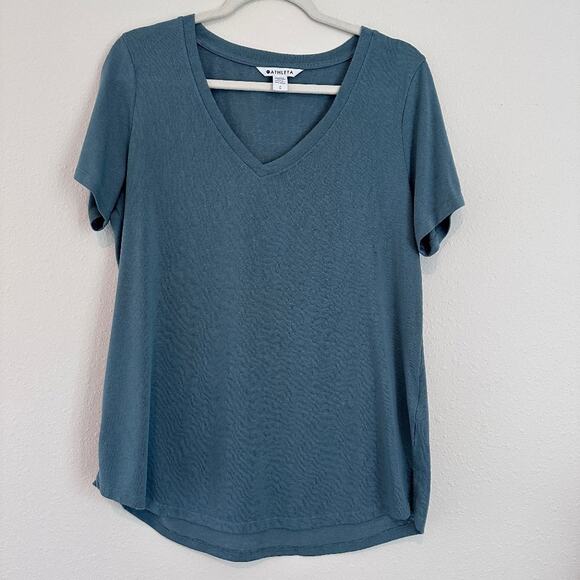 Athleta Breezy Scoop V TEE Short Sleeve Shirt,  Size Large - Picture 1 of 7